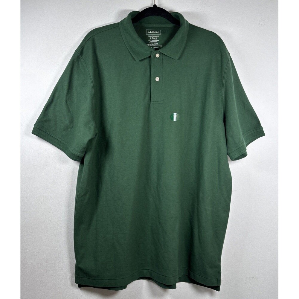 L.L.Bean Men’s Polo Shirt L Tall Green NWOT Traditional Fit 100% Cotton Golf